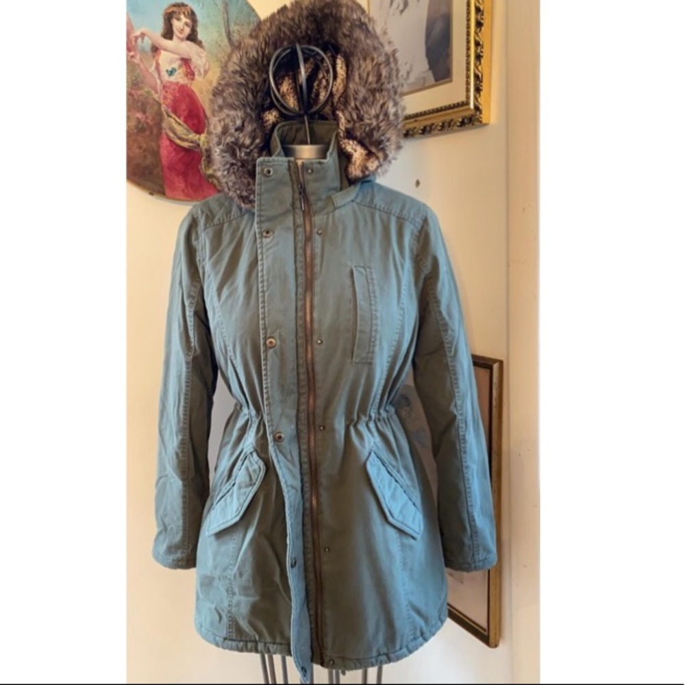 Fitted Army Green Twill Jacket - Picture 2 of 5